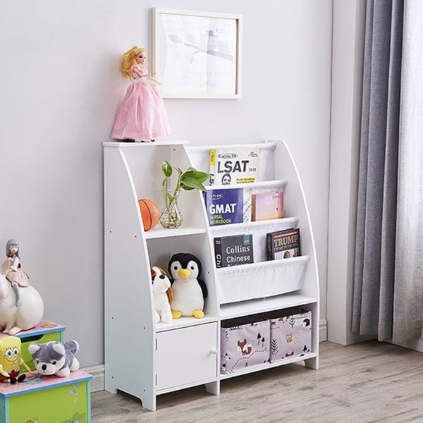 English Elm Kids White Bookcase with Open Shelves and Toy Storage for Bedroom or Playroom B05367942