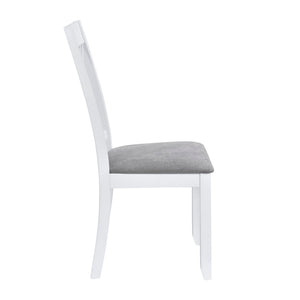 English Elm Topmax Rustic White Rubberwood Dining Set Four X-back Linen Chairs Compact Kitchen SH000253AAK
