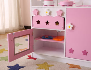 English Elm Kids Two in One Pretend Kitchen Market Stall Imaginative Playroom Role Play Set B05367930
