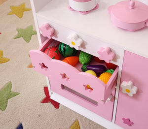 English Elm Kids Two in One Pretend Kitchen Market Stall Imaginative Playroom Role Play Set B05367930
