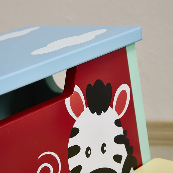 English Elm Kids Animal Step Stool Hand Painted Mdf with Hinged Storage for Bath or Kitchen B05367932