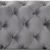 English Elm 63" Velvet Upholstered Loveseat Sofa,Modern Loveseat Sofa With Button Tufted Back,2-Person Loveseat Sofa Couch For Living Room,Bedroom,Or Small Space,Gray