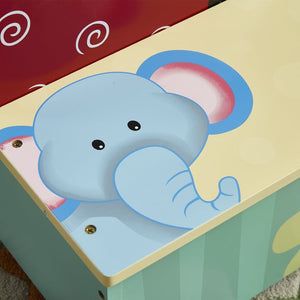 English Elm Kids Animal Step Stool Hand Painted Mdf with Hinged Storage for Bath or Kitchen B05367932