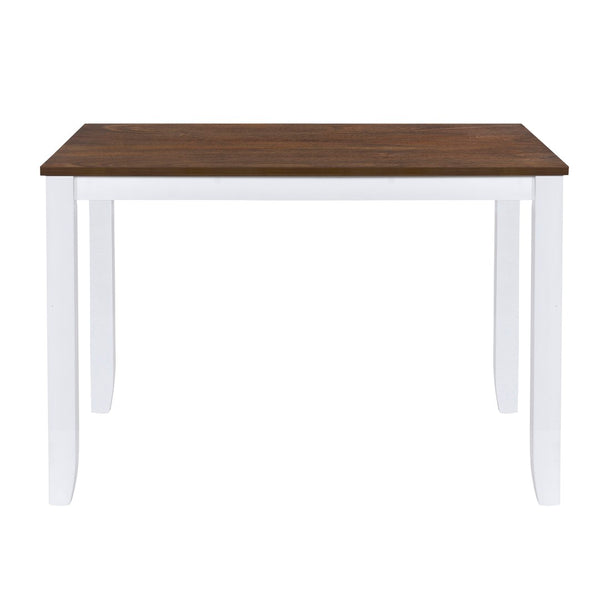 English Elm Topmax Rustic White Rubberwood Dining Set Four X-back Linen Chairs Compact Kitchen SH000253AAK