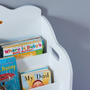 English Elm Kids White Mdf Bookcase with Hand Carved Detail Open Shelves for Playroom Storage B05367941