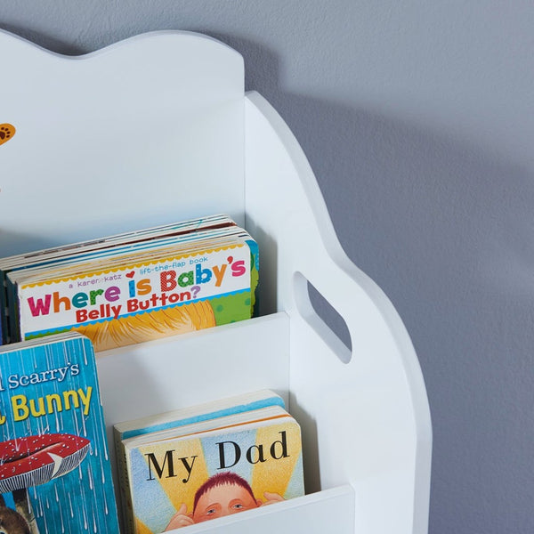 English Elm Kids White Mdf Bookcase with Hand Carved Detail Open Shelves for Playroom Storage B05367941