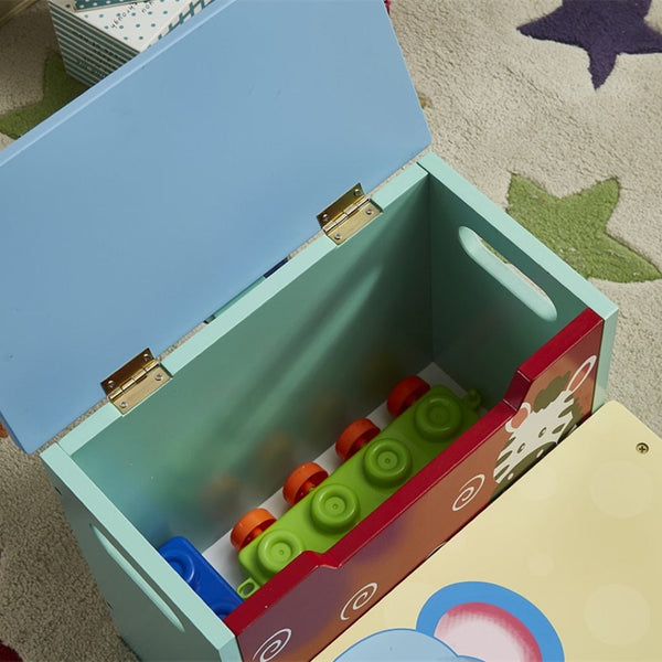 English Elm Kids Animal Step Stool Hand Painted Mdf with Hinged Storage for Bath or Kitchen B05367932