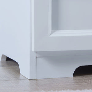 English Elm Kids White Mdf Bookcase with Hand Carved Detail Open Shelves and Drawers for Playroom B05367943