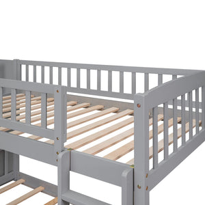 English Elm Stairway Twin Over Kids Bunk Bed with Storage Stairs Slide and White Finish LT100155AAE