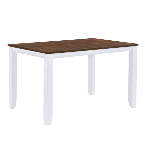English Elm Topmax Rustic White Rubberwood Dining Set Four X-back Linen Chairs Compact Kitchen SH000253AAK