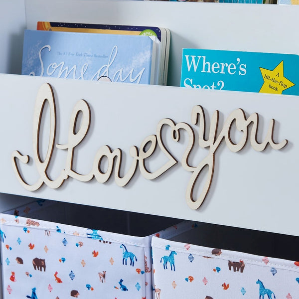 English Elm Kids White Mdf Bookcase with Hand Carved Detail Open Shelves for Playroom Storage B05367941