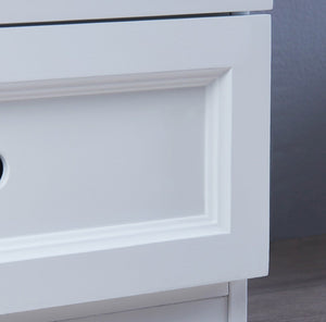 English Elm Kids White Mdf Bookcase with Hand Carved Detail Open Shelves and Drawers for Playroom B05367943