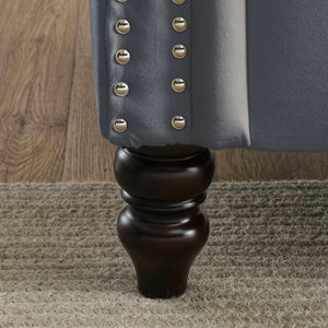 English Elm Elegant 79" Chesterfield Sofa In Soft Grey Velvet - 3 Seater Tufted Couch With Pillows W834S00117-GIGA