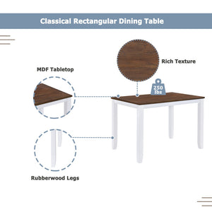 English Elm Topmax Rustic White Rubberwood Dining Set Four X-back Linen Chairs Compact Kitchen SH000253AAK
