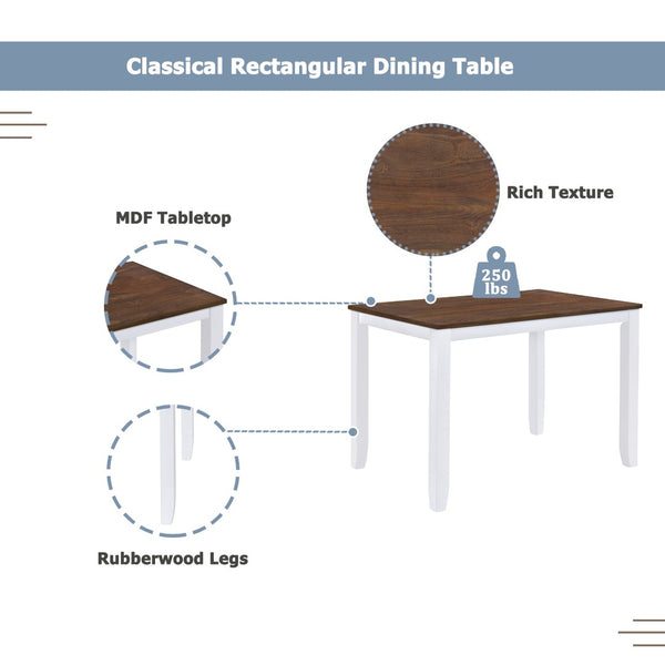 English Elm Topmax Rustic White Rubberwood Dining Set Four X-back Linen Chairs Compact Kitchen SH000253AAK