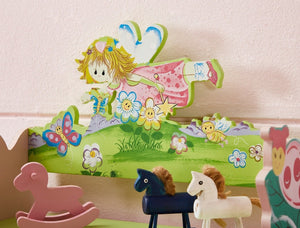 English Elm Kids Fairy Tale Floral Painted 3 Tier Bookcase with Drawers for Girls Playroom B05367936