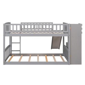 English Elm Stairway Twin Over Kids Bunk Bed with Storage Stairs Slide and White Finish LT100155AAE