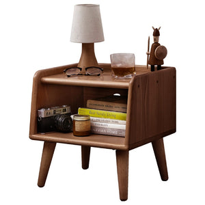 English Elm Pure Solid Beech Nightstand Hardwax Oil Finish Open Storage Nordic Bedroom Side Table W128367505