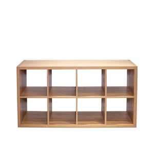English Elm Smart Cube 8-Cube Organizer Storage with Open Back Shelves, Stylish Modular Bookcase for Home Office Walnut W141260289