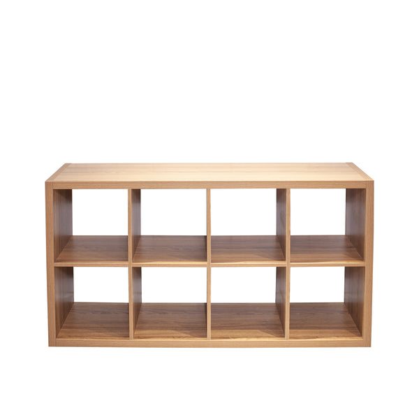 English Elm Smart Cube 8-Cube Organizer Storage with Open Back Shelves, Stylish Modular Bookcase for Home Office Walnut W141260289