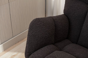 English Elm 050-teddy Plush Fabric Glider Rocking Chair Cozy Nursery and Living Room Accent Seat Dark Gray W527P209975