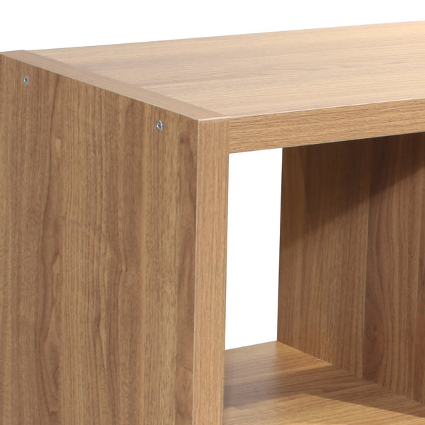 English Elm Smart Cube 8-Cube Organizer Storage with Open Back Shelves, Stylish Modular Bookcase for Home Office Walnut W141260289