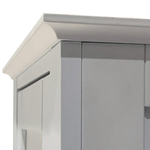 English Elm Tall Narrow Tower Freestanding Cabinet 5-Tier White MDF Storage with Shutter Doors for Home Organization W141260291