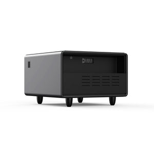 English Elm Modern Smart Side Table With Mini Fridge, Wireless Charging, Usb Ports & Induction Light - Black W1172P178854