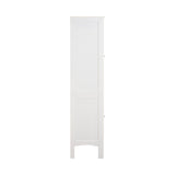 Hearth and Haven 5-Tier Tall Narrow Tower Freestanding Cabinet with 2 Shutter Doors, White W141260291