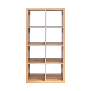 English Elm Smart Cube 8-Cube Organizer Storage with Open Back Shelves, Stylish Modular Bookcase for Home Office Walnut W141260289