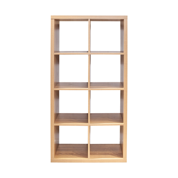 English Elm Smart Cube 8-Cube Organizer Storage with Open Back Shelves, Stylish Modular Bookcase for Home Office Walnut W141260289