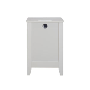 English Elm White 3 Drawer Nightstand with Built-in Usb Charging Station for Modern Bedrooms W141260296