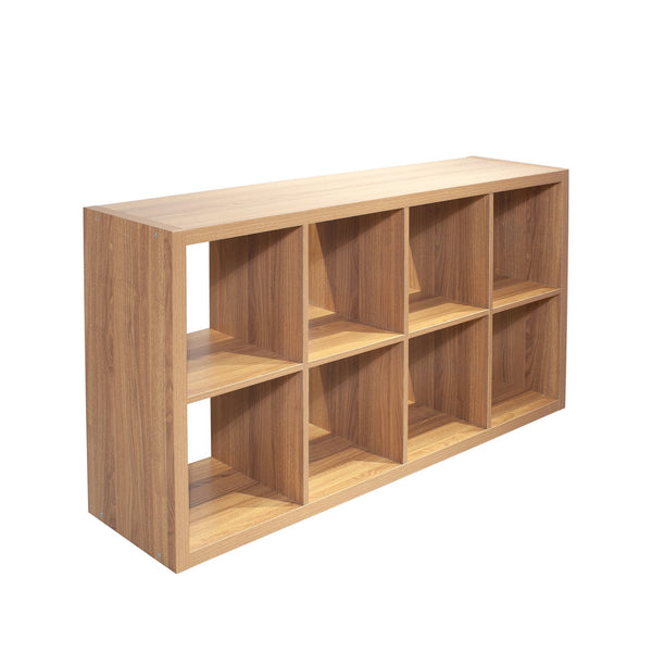 English Elm Smart Cube 8-Cube Organizer Storage with Open Back Shelves, Stylish Modular Bookcase for Home Office Walnut W141260289