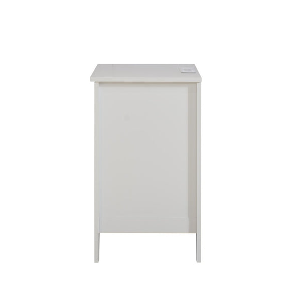 English Elm White 3 Drawer Nightstand with Built-in Usb Charging Station for Modern Bedrooms W141260296