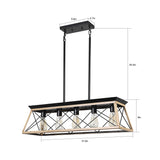 English Elm (Same As W134067497/L1002) 5-Light Farmhouse Chandeliers For Dining Room Oak(No Bulbs)