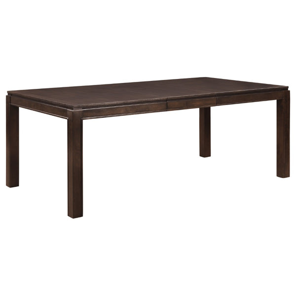 English Elm Contemporary Extendable Checkerboard Veneer Dining Set with Six Gray Upholstered Chairs B011S00327