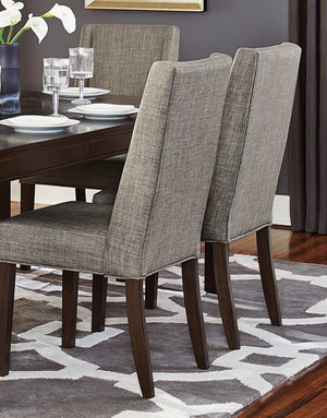 English Elm Contemporary Kavanaugh Dining Chairs Set of 2 – Dark Brown Frame, Gray Fabric Upholstery, Comfortable Seats B01170955