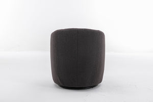 English Elm Teddy Sherpa Swivel Barrel Accent Chair with Metal Ring Base for Living Room Dark Gray W52763473