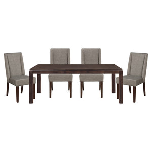 English Elm Contemporary Oak Veneer Extendable Dining Table Dark Finish Seats Six Wood Legs B01170954