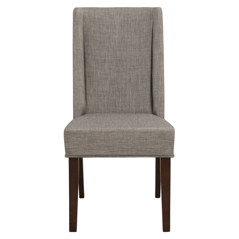 English Elm Contemporary Kavanaugh Dining Chairs Set of 2 – Dark Brown Frame, Gray Fabric Upholstery, Comfortable Seats B01170955