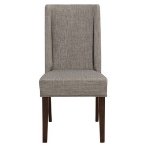 English Elm Contemporary White Oak Veneer Extendable Dining Table Set with Gray Upholstered Chairs B011S00328