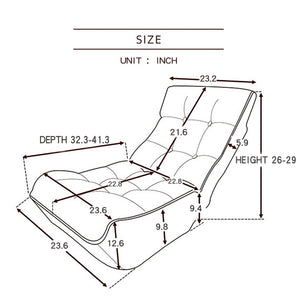English Elm Single multifunctional folding floor chair – adjustable 3-angle reclining tatami sofa for living room comfort and compact storage W24463598