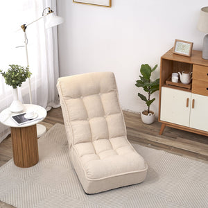 English Elm Single multifunctional folding floor chair – adjustable 3-angle reclining tatami sofa for living room comfort and compact storage W24463598
