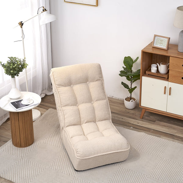 English Elm Single multifunctional folding floor chair – adjustable 3-angle reclining tatami sofa for living room comfort and compact storage W24463598