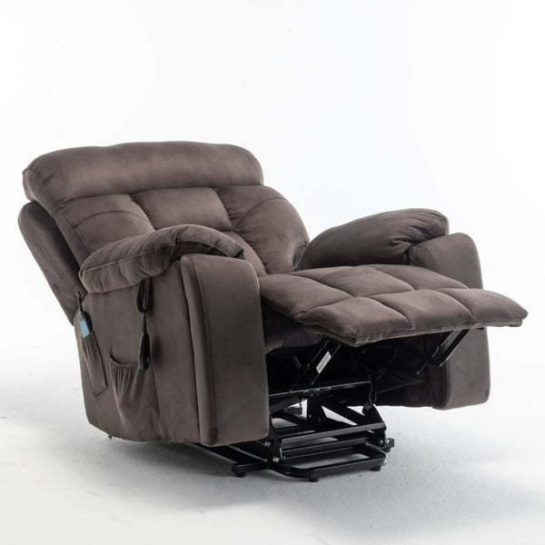 English Elm Recliners Power Lift Chair for Elderly with Massage Heat and Wide Plush Seating W547S00026