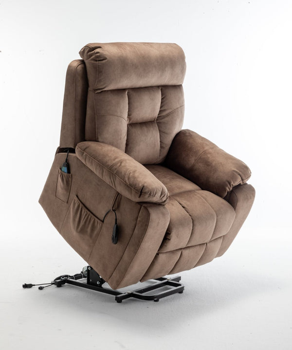 English Elm Recliners Power Lift Chair with Massage Heat Wide Seat Support for Living Room W547S00027