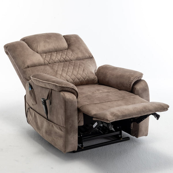 English Elm Lounge Power Lift Recliner Faux Leather Chair with 180 Degree Flat Sleeping Position W547S00025