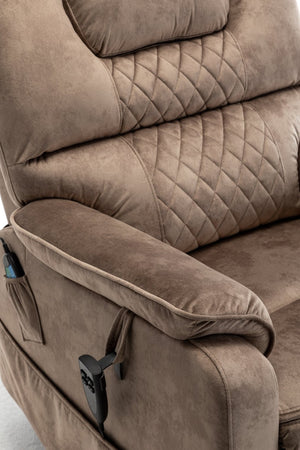 English Elm Lounge Power Lift Recliner Faux Leather Chair with 180 Degree Flat Sleeping Position W547S00025