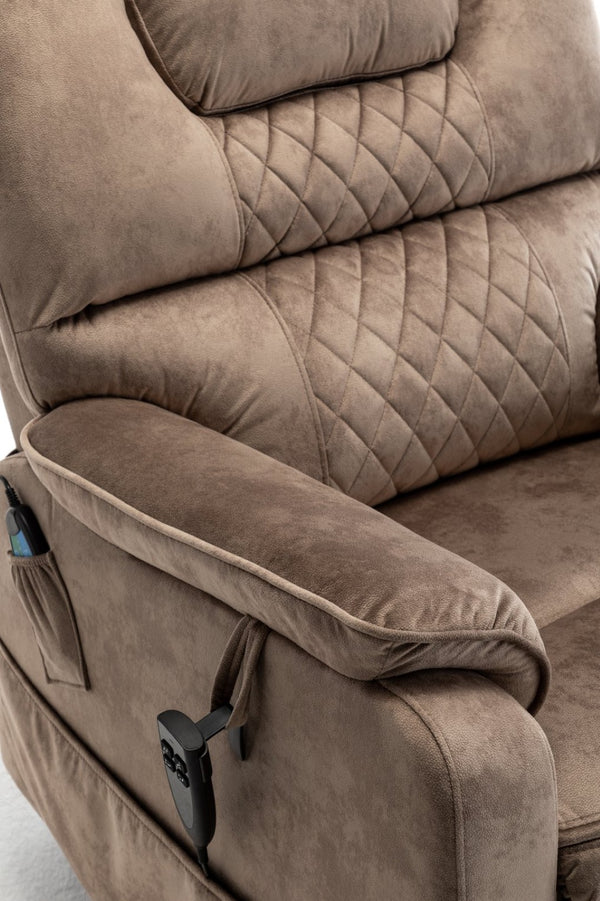 English Elm Lounge Power Lift Recliner Faux Leather Chair with 180 Degree Flat Sleeping Position W547S00025
