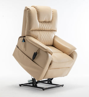 English Elm Lounge Power Lift Recliner Faux Leather Chair with 180 Degree Flat Silent Motor W547S00023